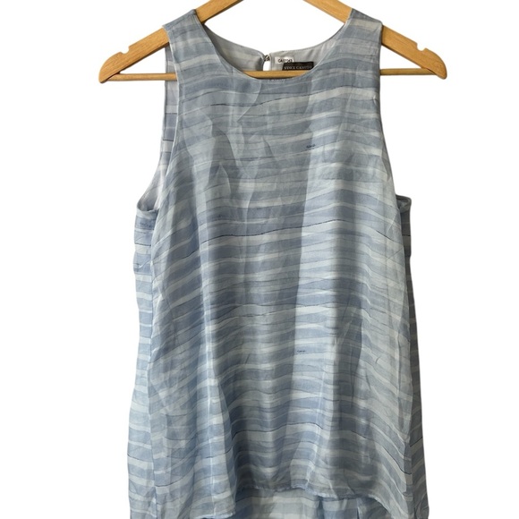 Blue Sleeveless Women's High Low Top - Picture 1 of 6